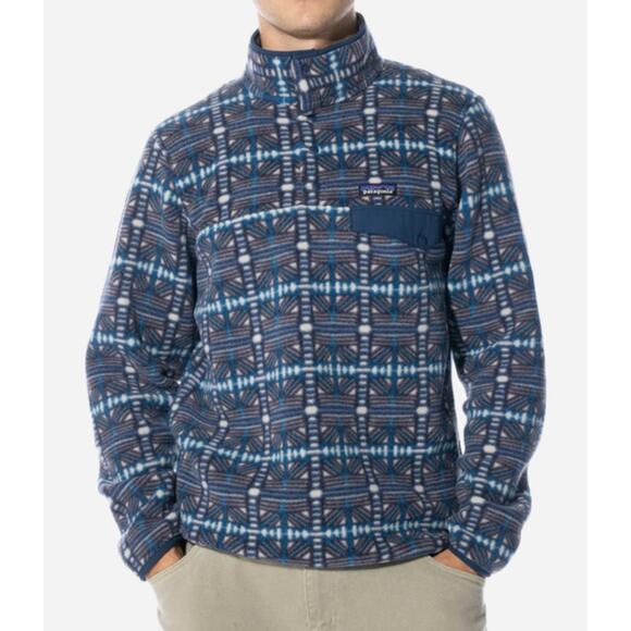 Patagonia Lightweight Synchilla Snap-T Fleece Pullover Geometric Printed Jacket - Picture 1 of 9